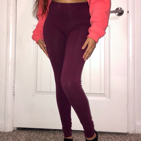 Cotton On Maroon leggings XS - Picture 1 of 7
